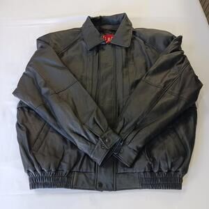 Vintage Hind Men's Black Motorcycle Jacket Genuine Leather Heavyweight Lined 2XL